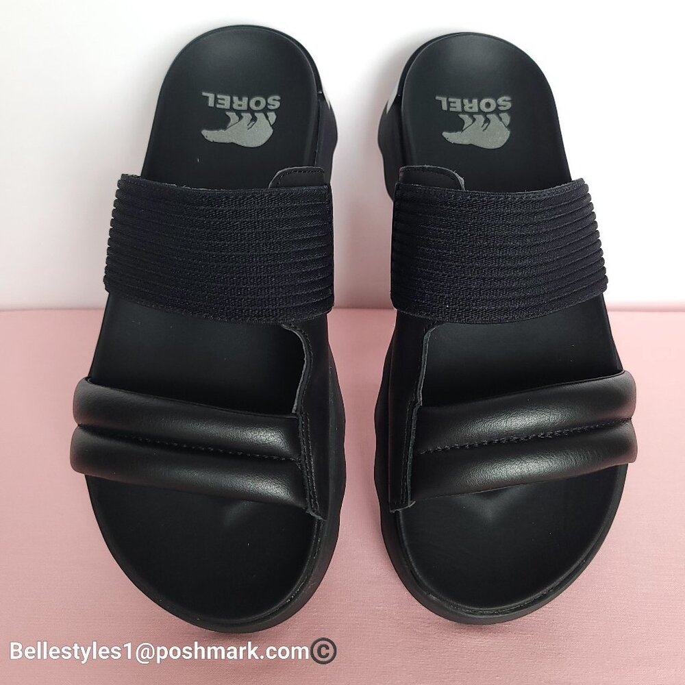 SOREL Viibe Fabric & Leather Platform Two-Straps Slip-On Slide- Women’s Size 9.⭐ - Picture 9 of 16